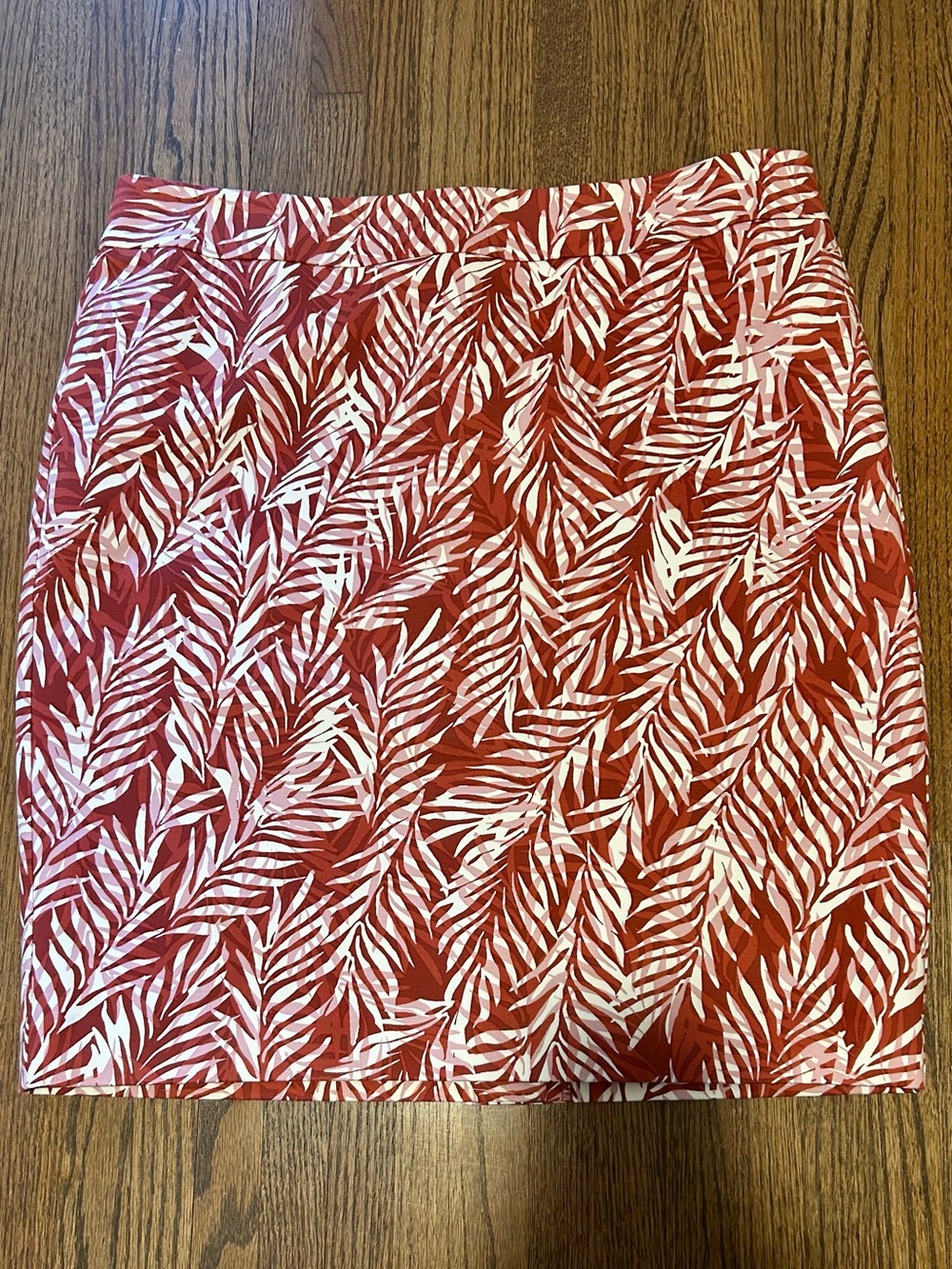 Ann Taylor Factory Red White Palm Print Skirt Size 14 NWT Summer Mini
